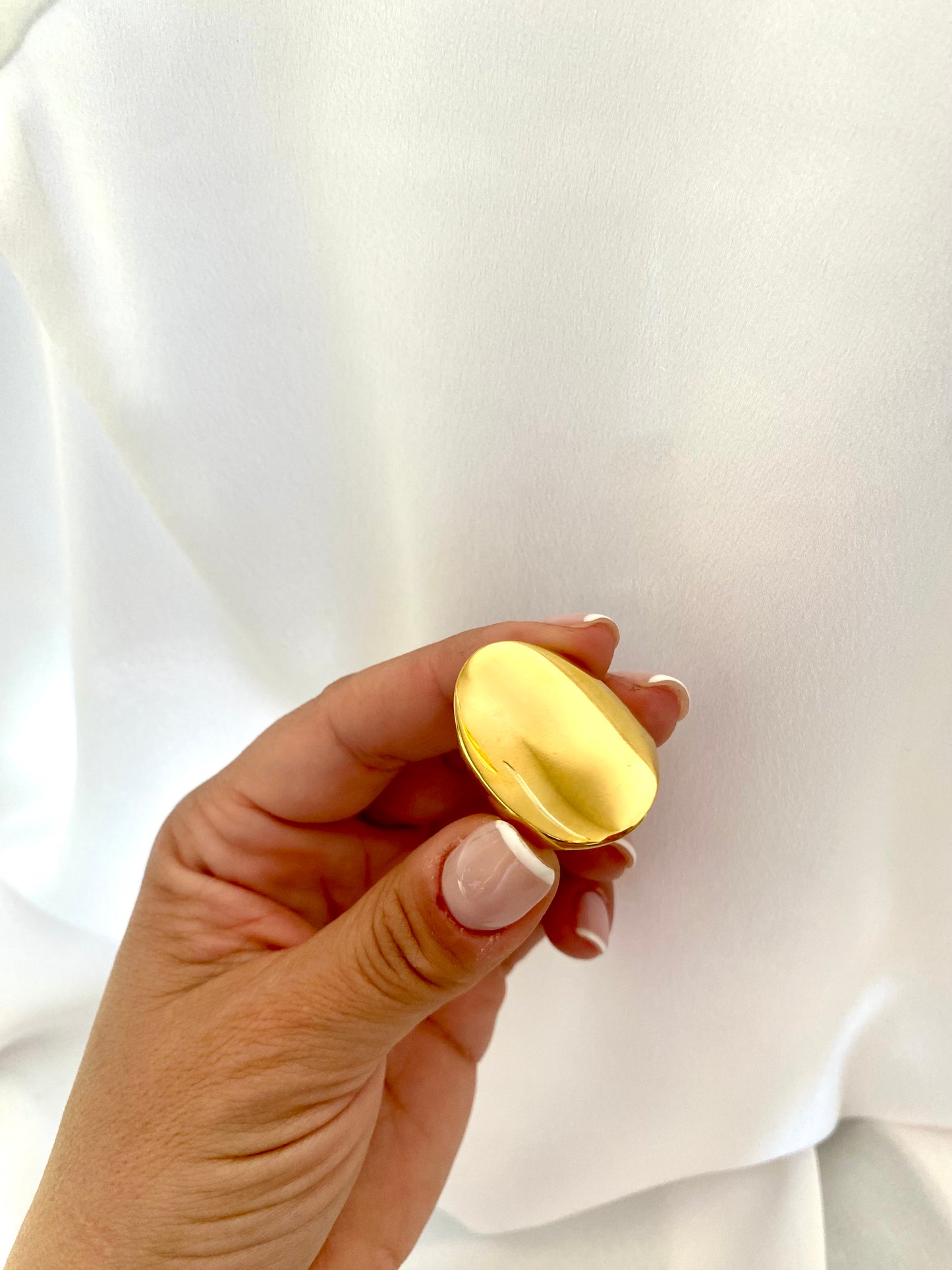 Gold stainless steel wavy ring