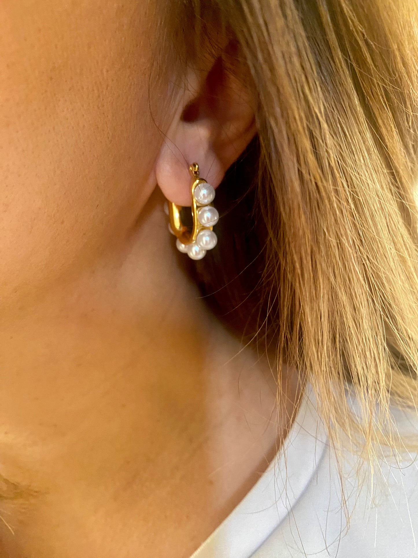 LILLY stainless steel earrings with pearls