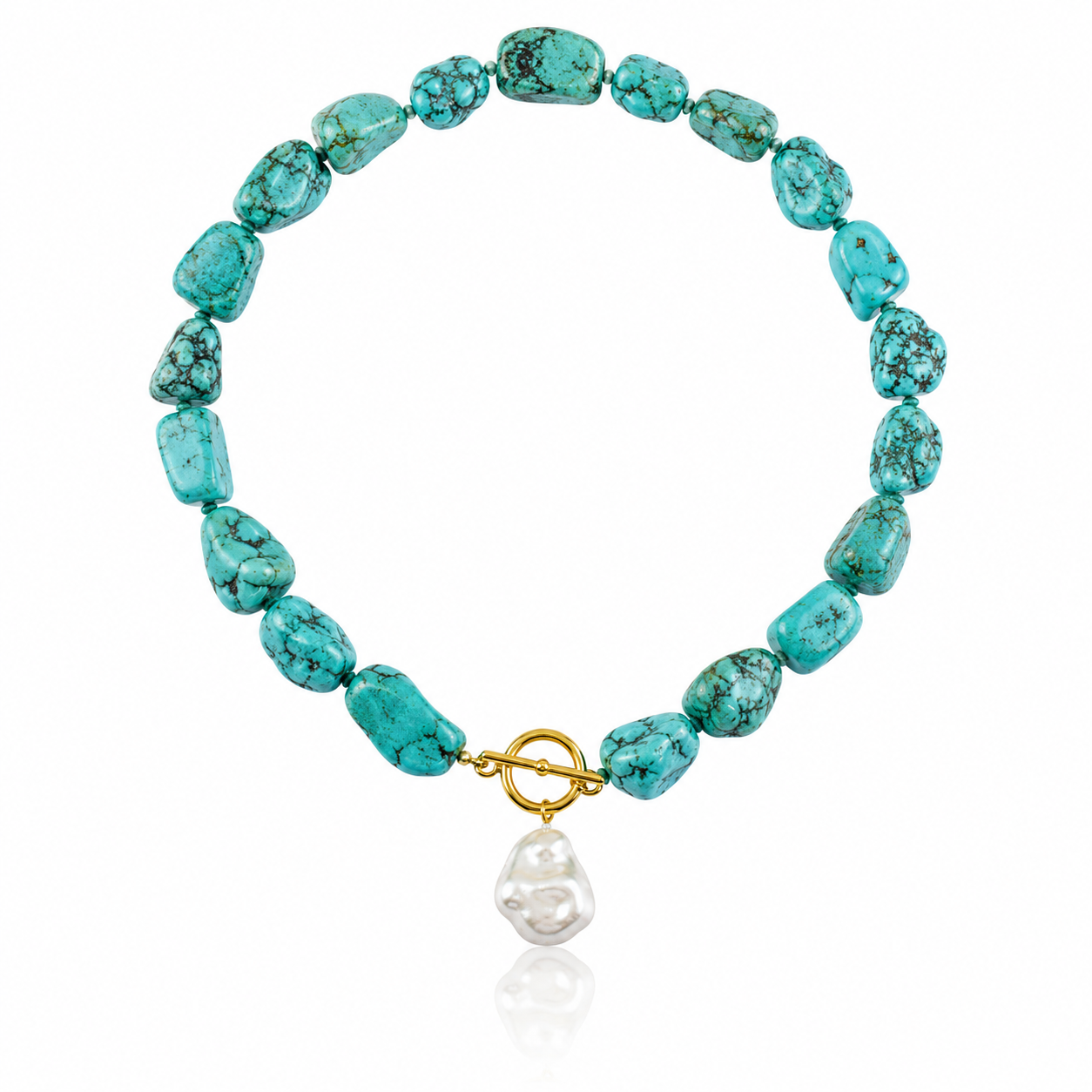 ESMERALDA Turquoise Statement Necklace | Handmade Mediterranean Luxury Jewelry