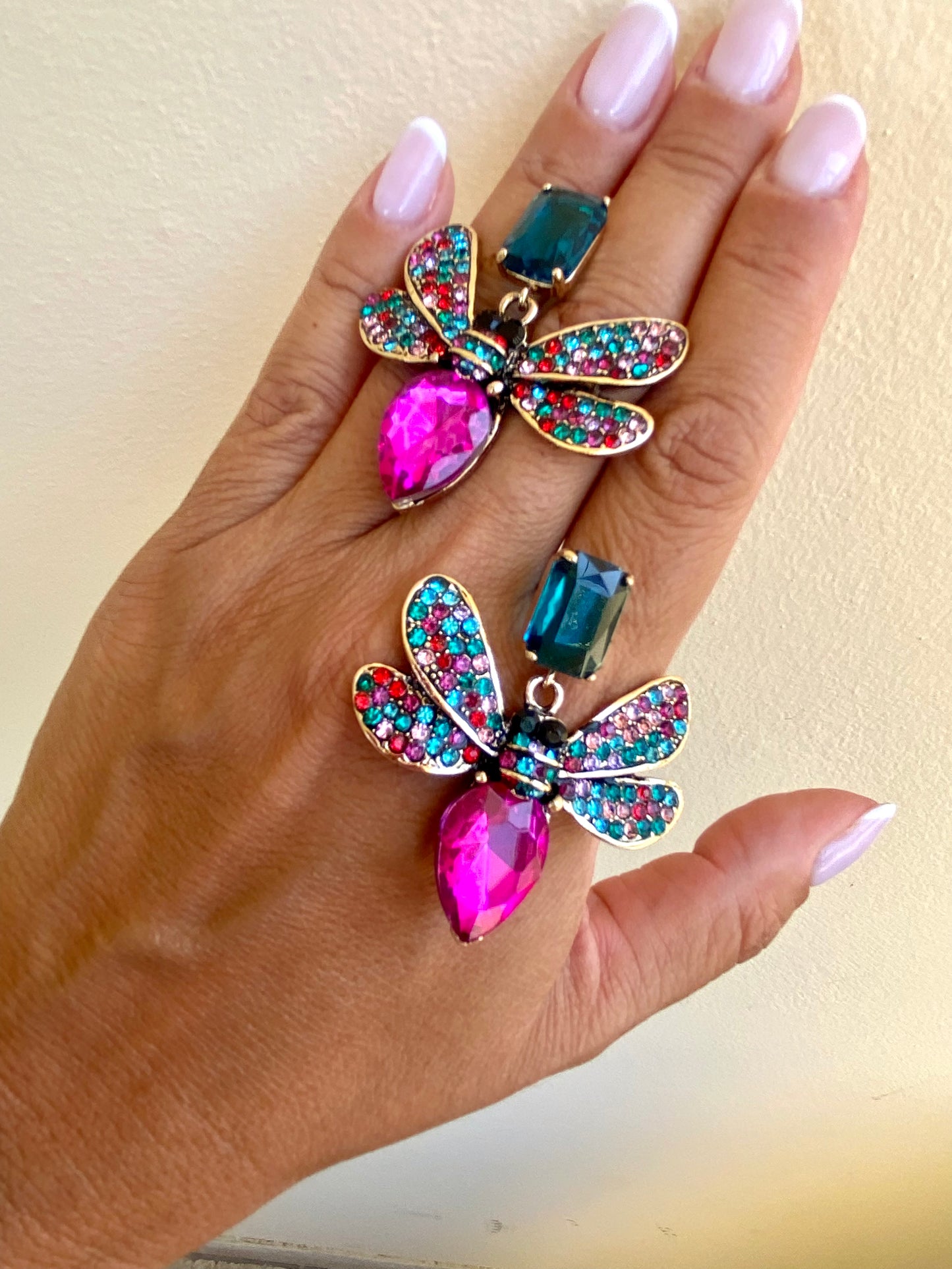 BUTTERFLIES crystal and zircons earrings