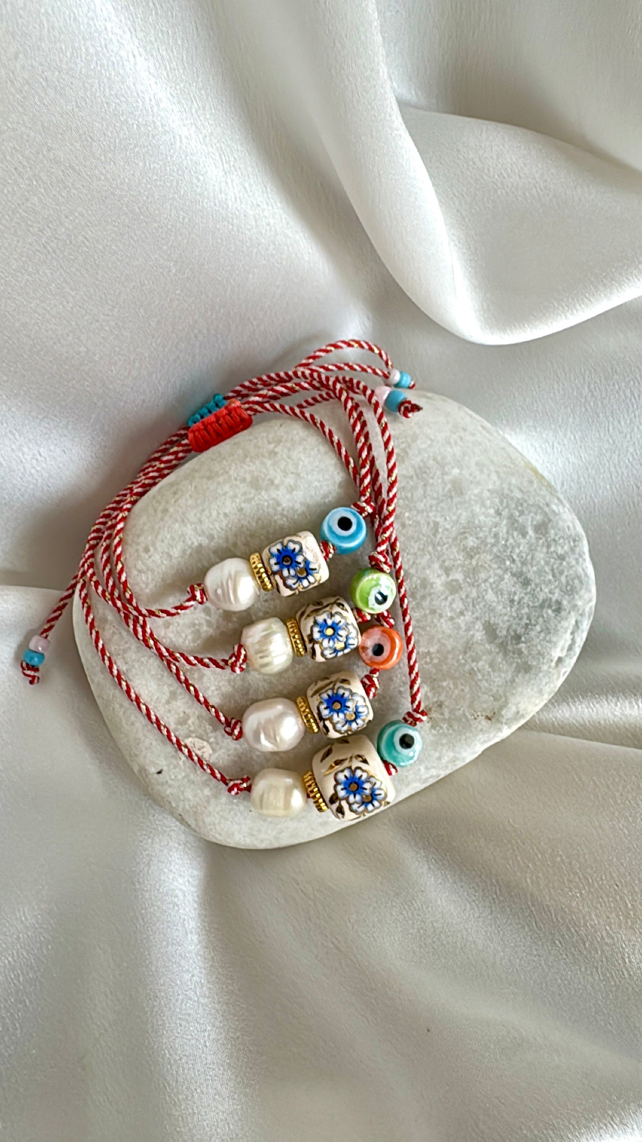 FLOWER Ceramic Spring bracelet with Pearl