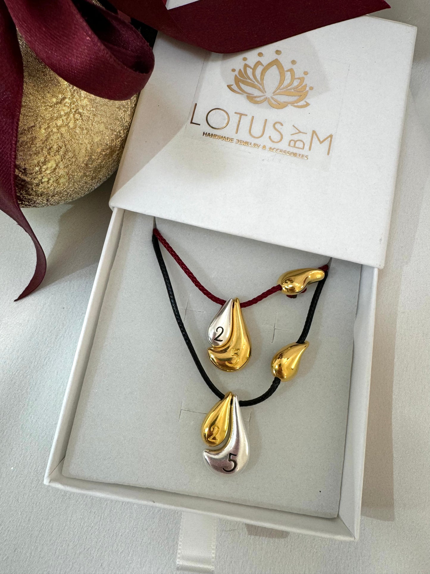 2025 New Year lucky charm teardrop necklace
