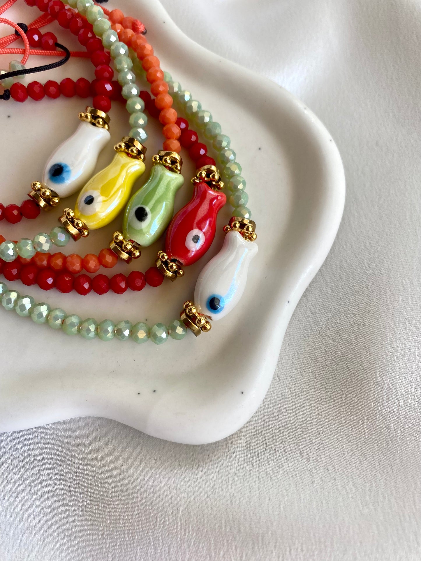 KEA summer crystal bracelets with ceramic fish elements