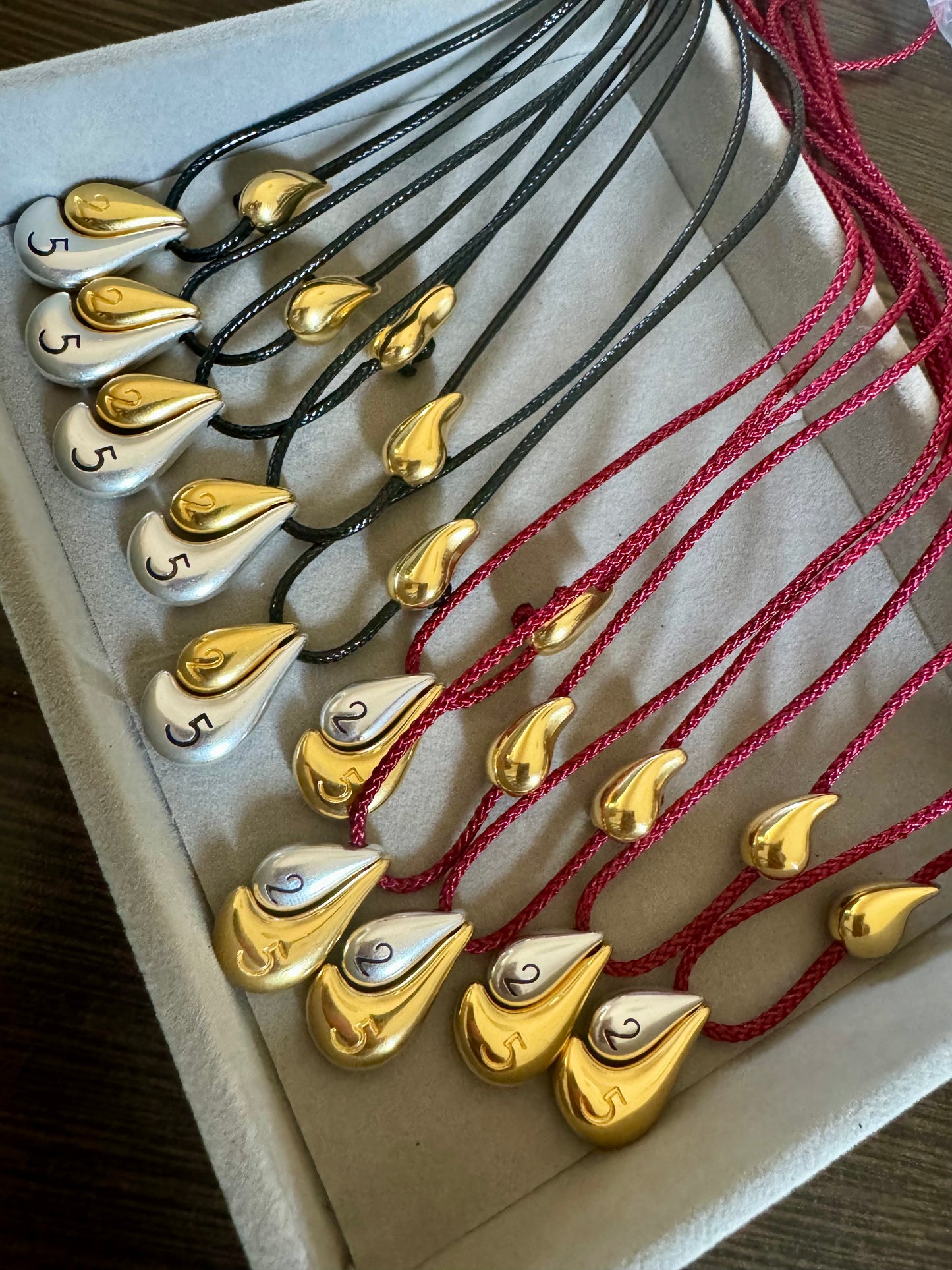 2025 New Year lucky charm teardrop necklace