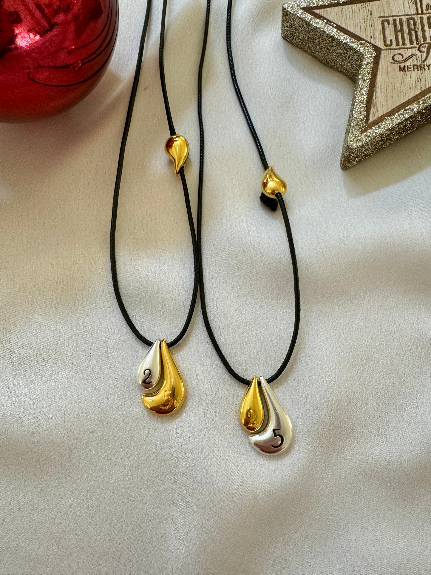 2025 New Year lucky charm teardrop necklace
