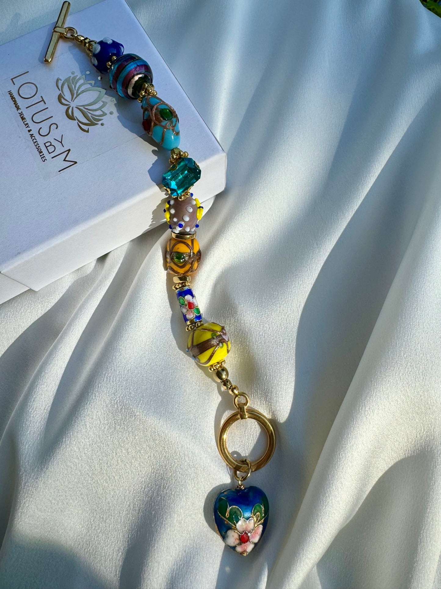 SAMIRA bracelet with Murano glass beads, hematite and crystals