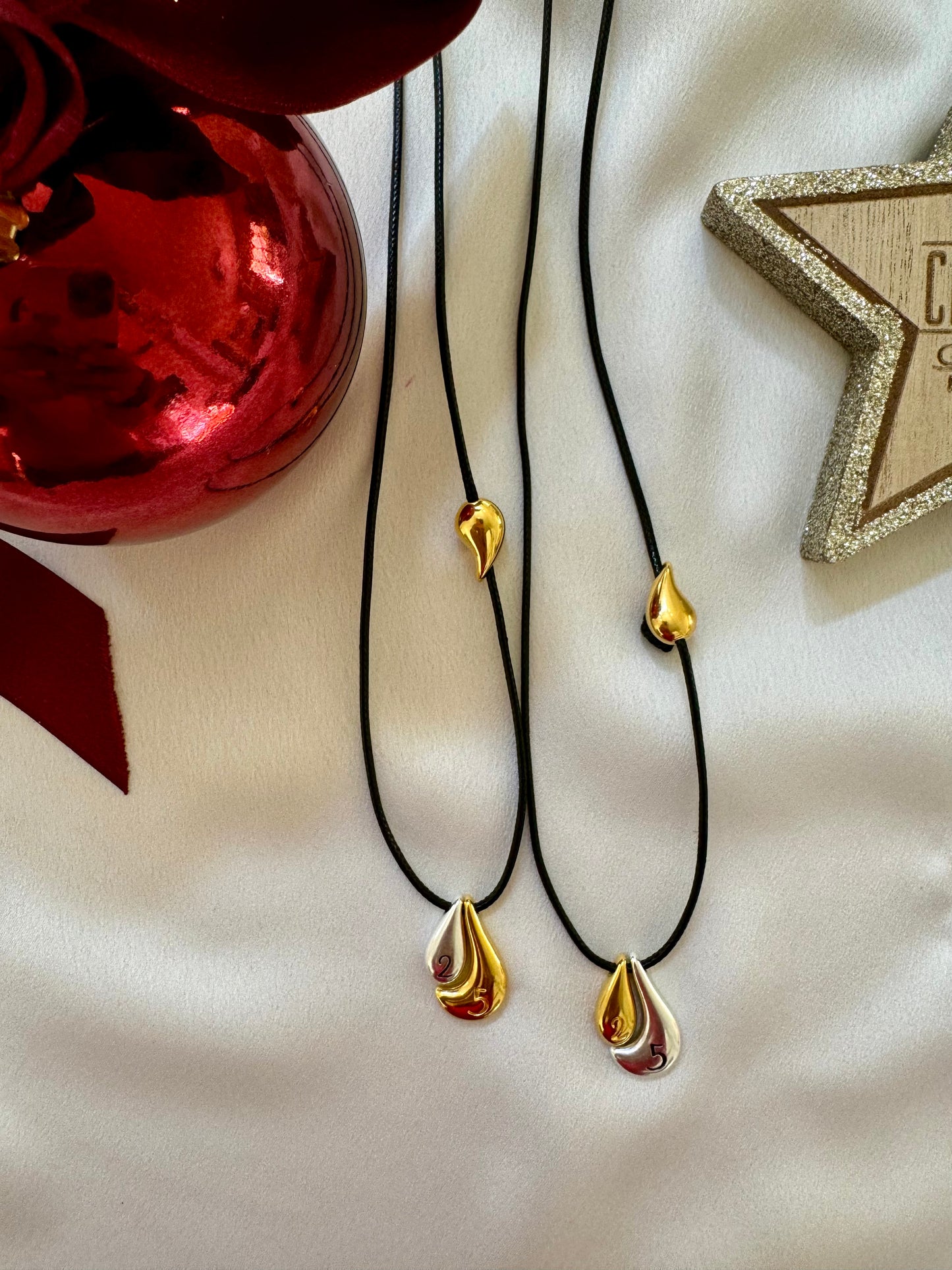2025 New Year lucky charm teardrop necklace
