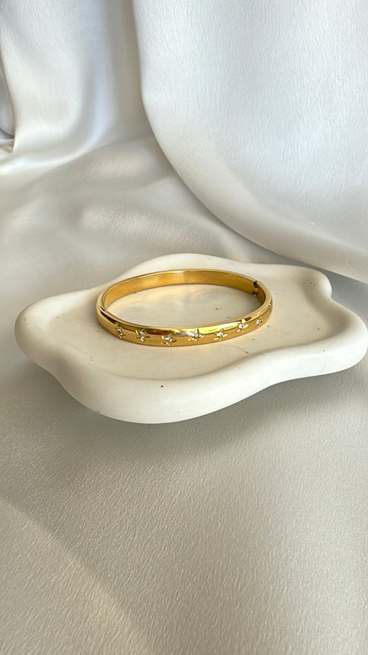 STARLIGHT stainless steel bangle with zircons