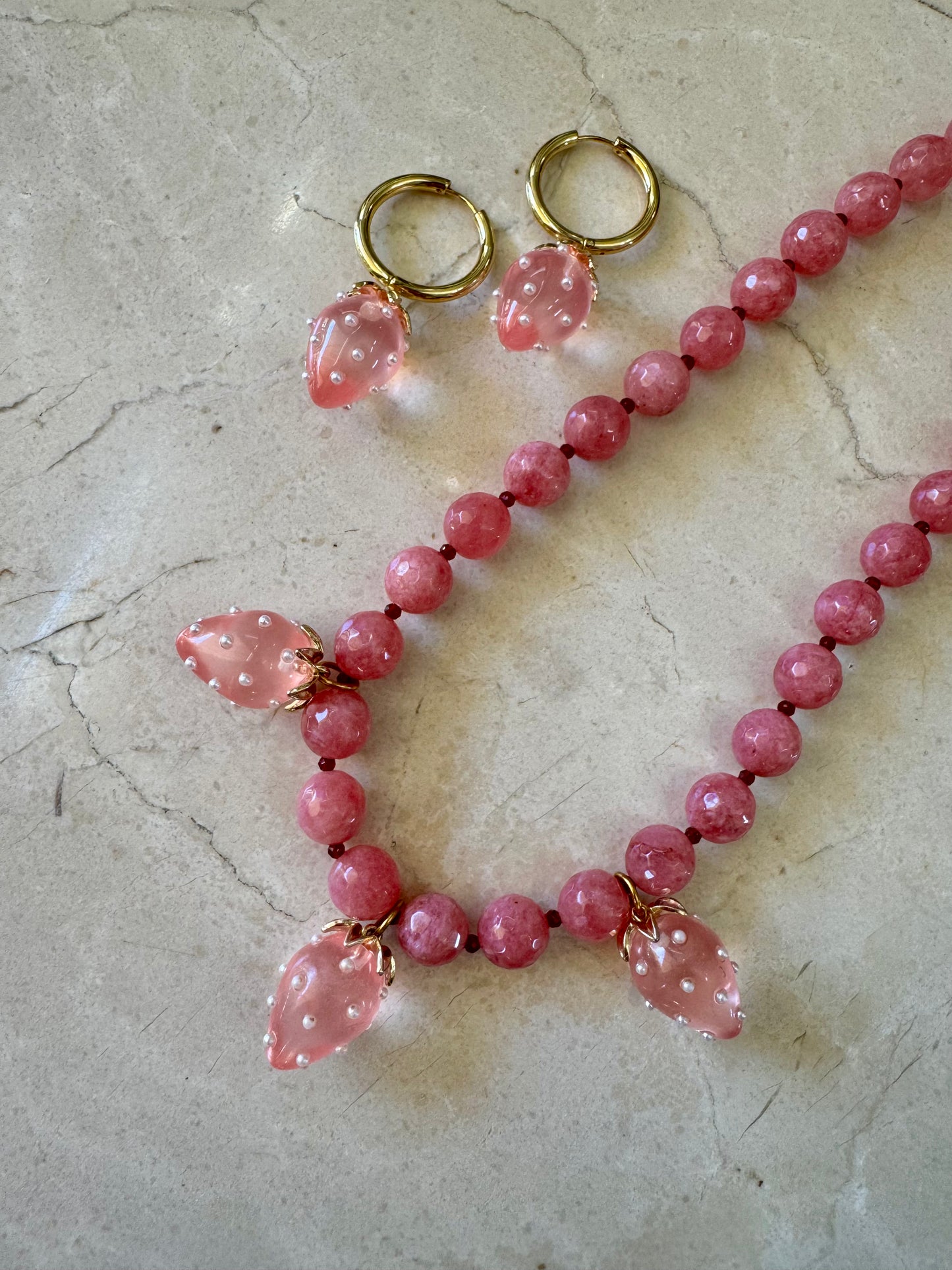PINK FRUITY stainless steel hoop earrings