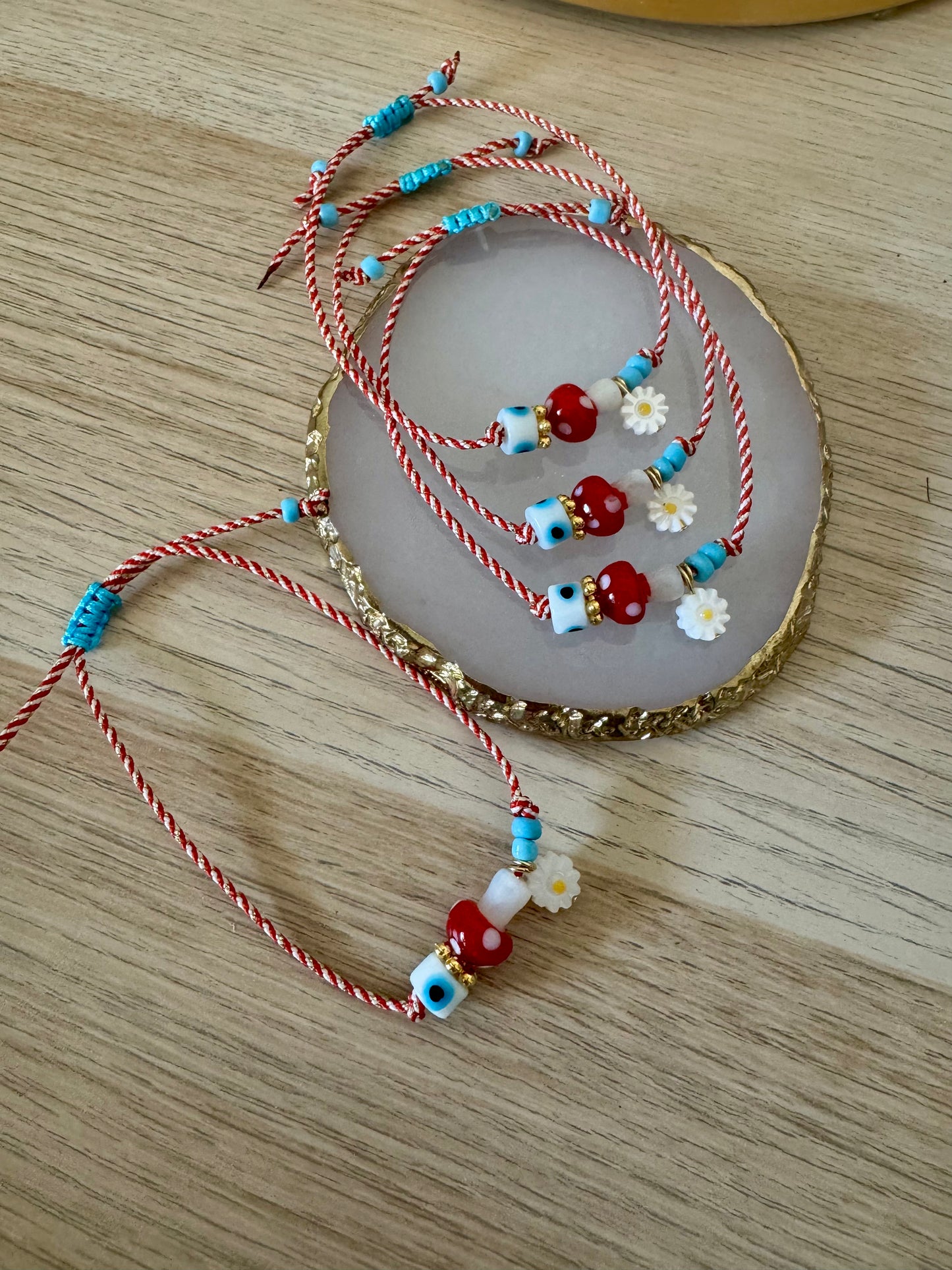 MUSHROOM Murano Glass Spring bracelet