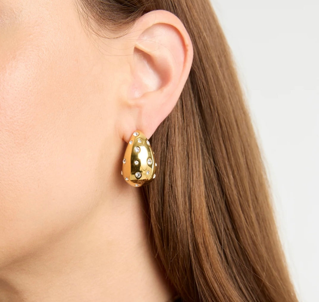 CRYSTAL TEARDROP stainless steel earrings with zircons