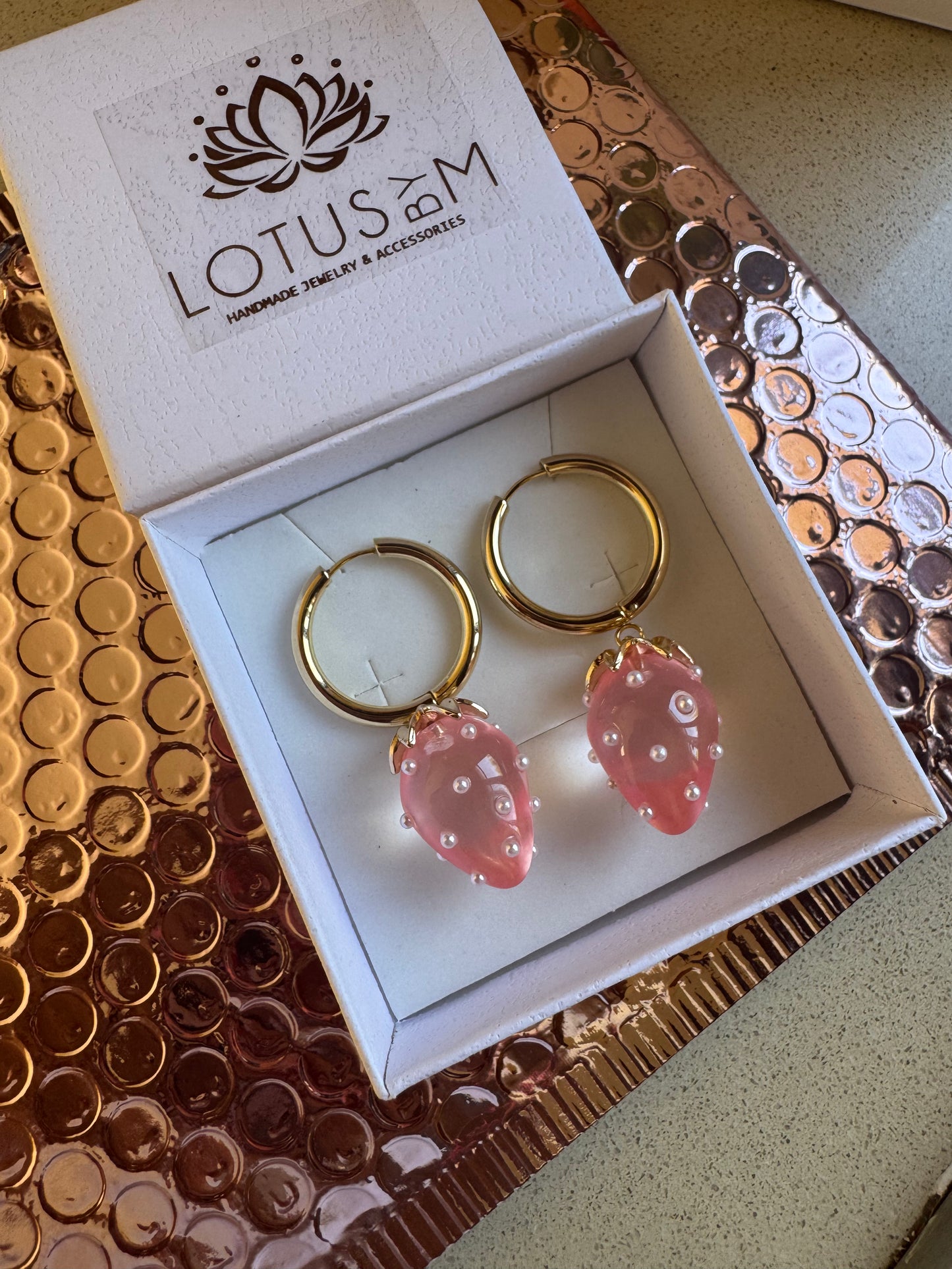 PINK FRUITY stainless steel hoop earrings
