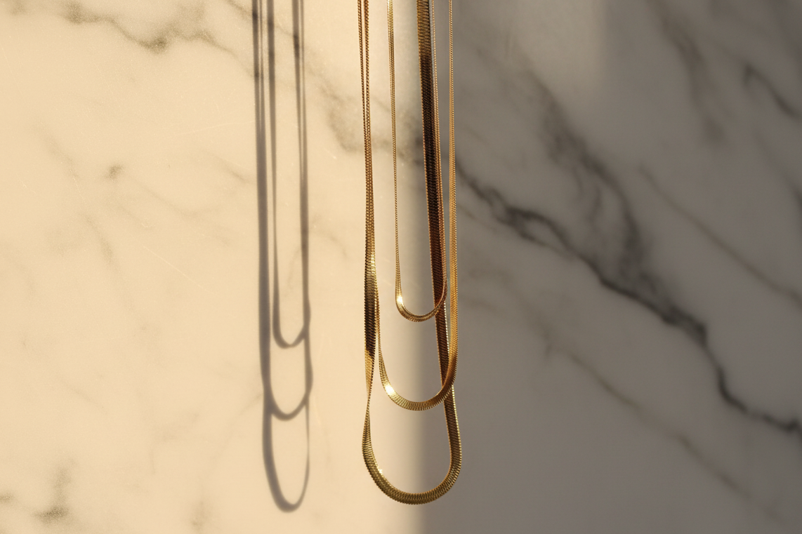 TRIPLE GOLD CHAIN necklace
