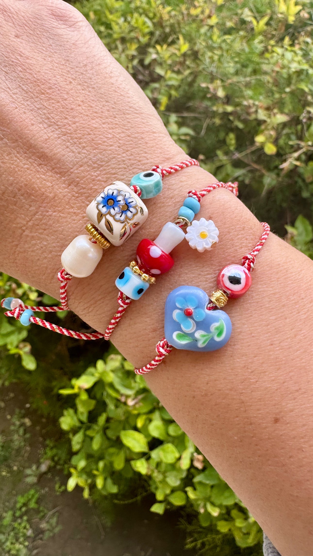 FLOWER Ceramic Spring bracelet with Pearl