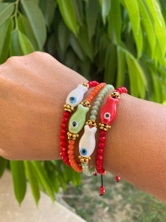 KEA summer crystal bracelets with ceramic fish elements