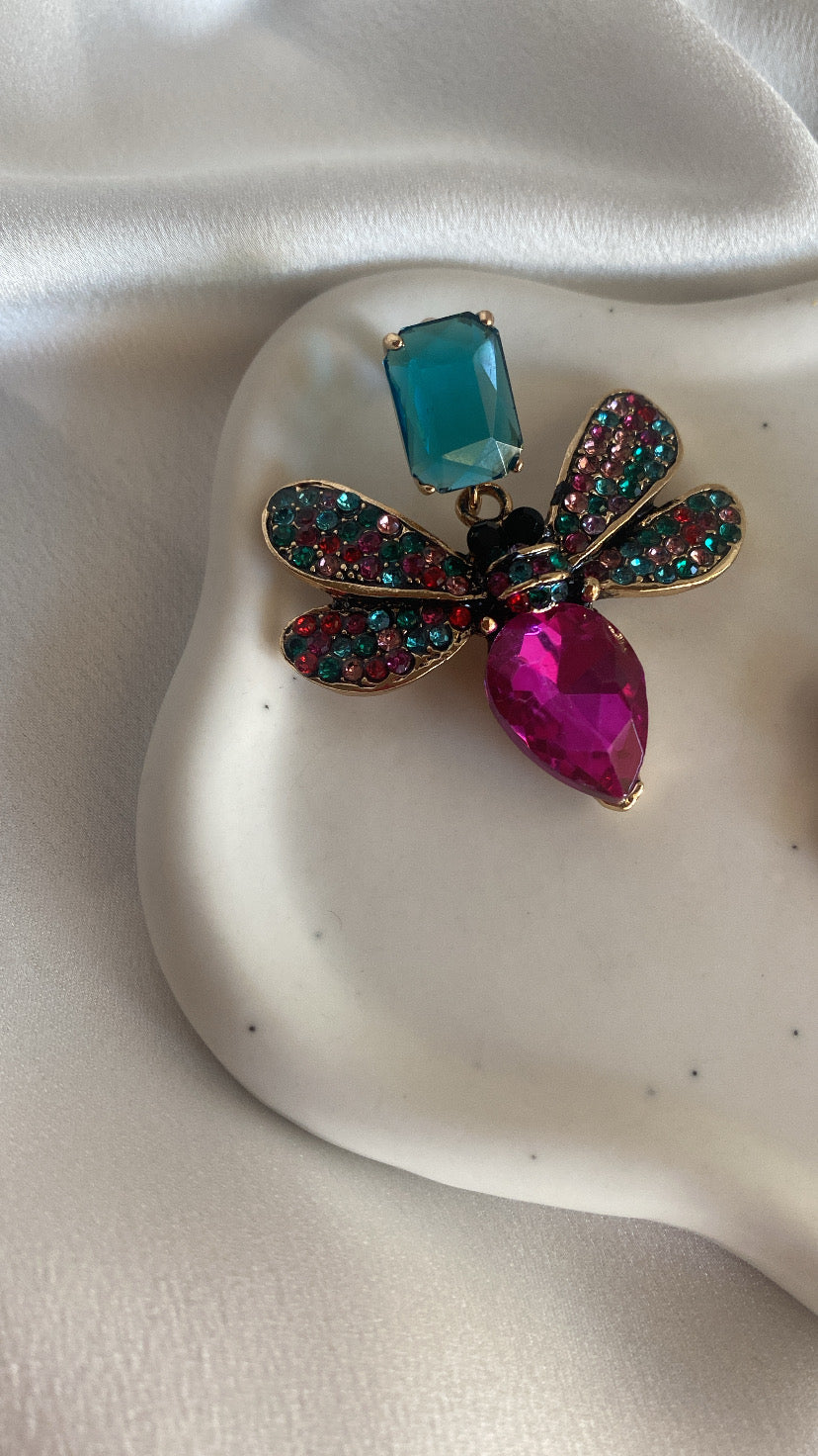 BUTTERFLIES crystal and zircons earrings