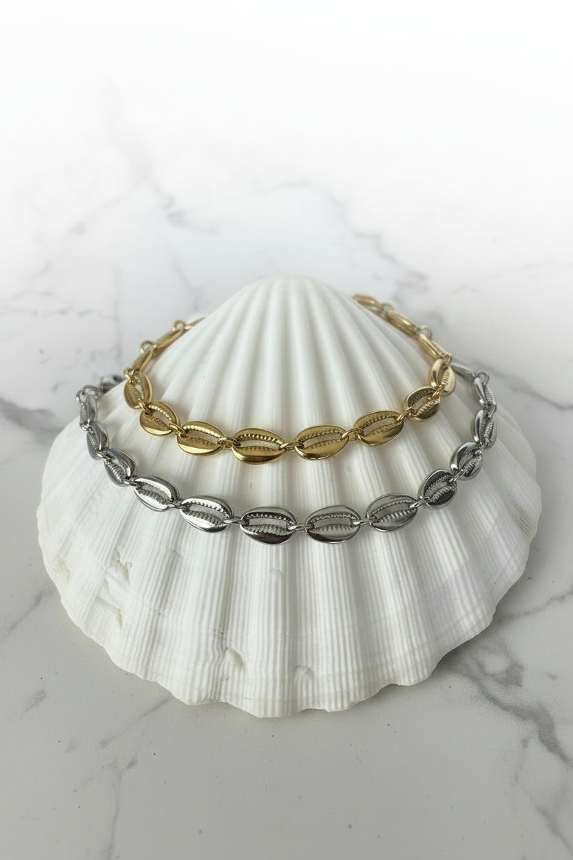 SHELLS silver anklet