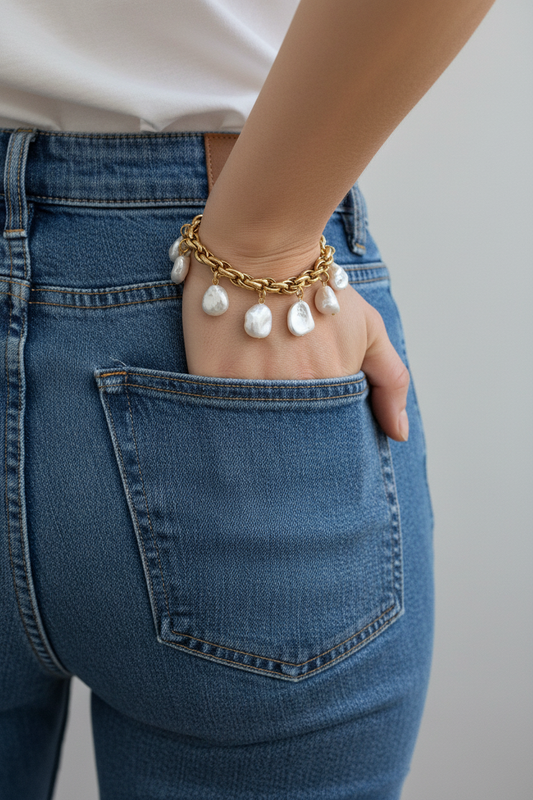 CHARLOTTE stainless steel bracelets with Mother of Pearl