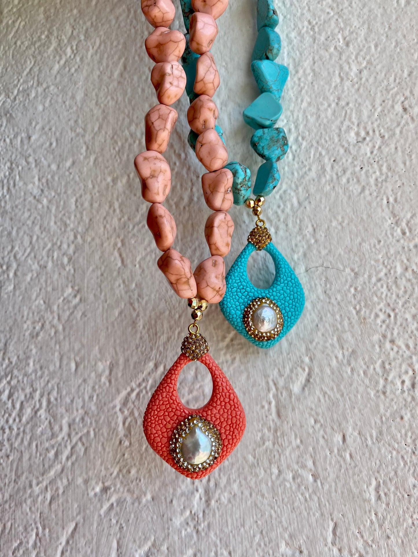 DUNE summer necklace with freshwater pearl