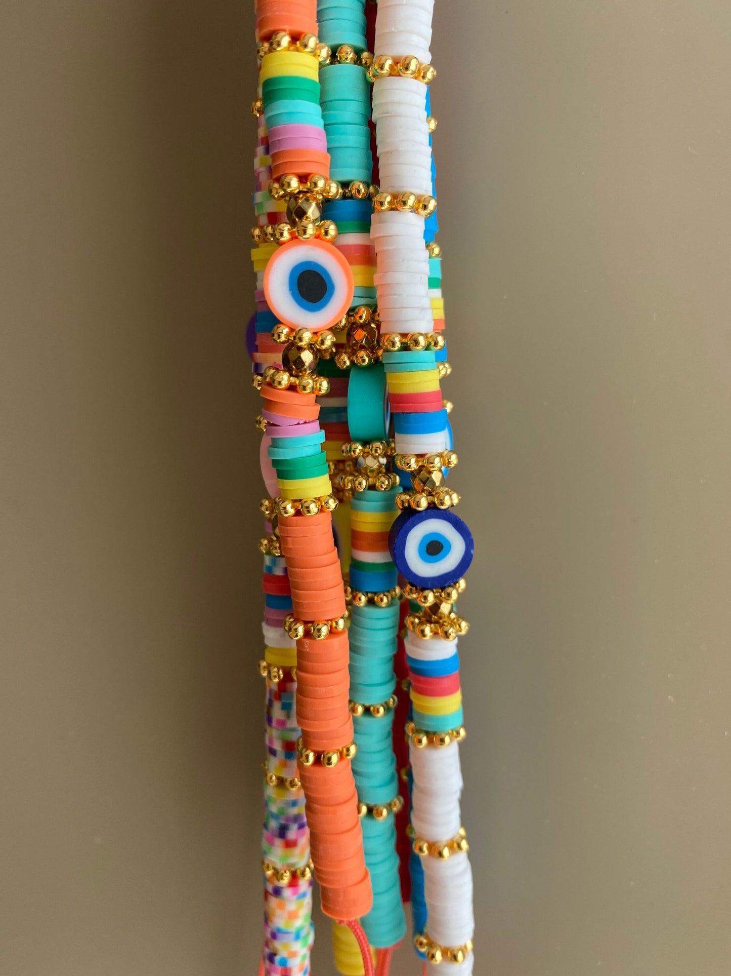 NAXOS summer fimo evil eye bracelets