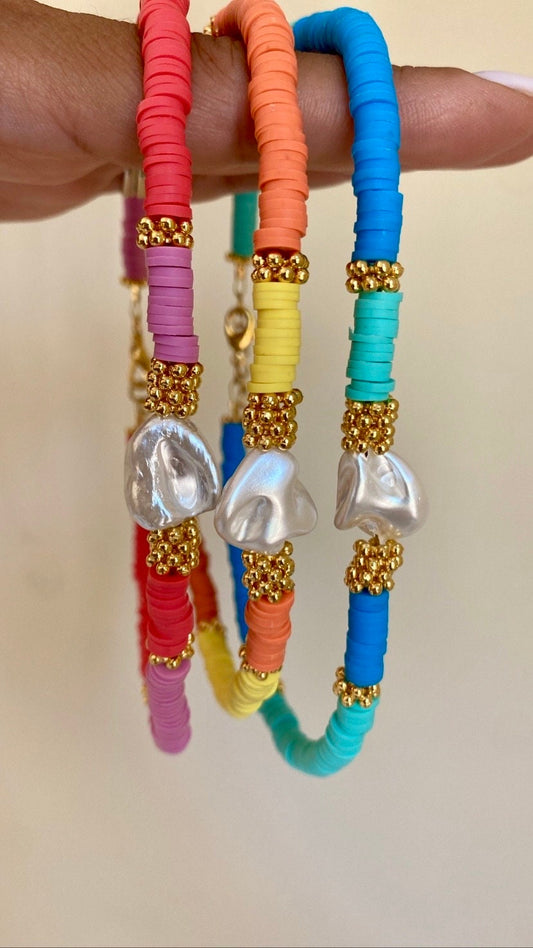 LEDA fimo summer necklaces with Mother of Pearl