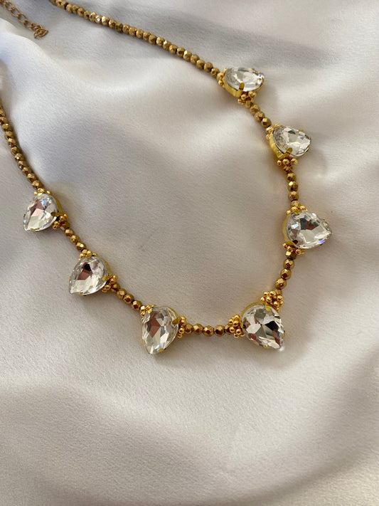 VALENTINA hematite necklace with crystals