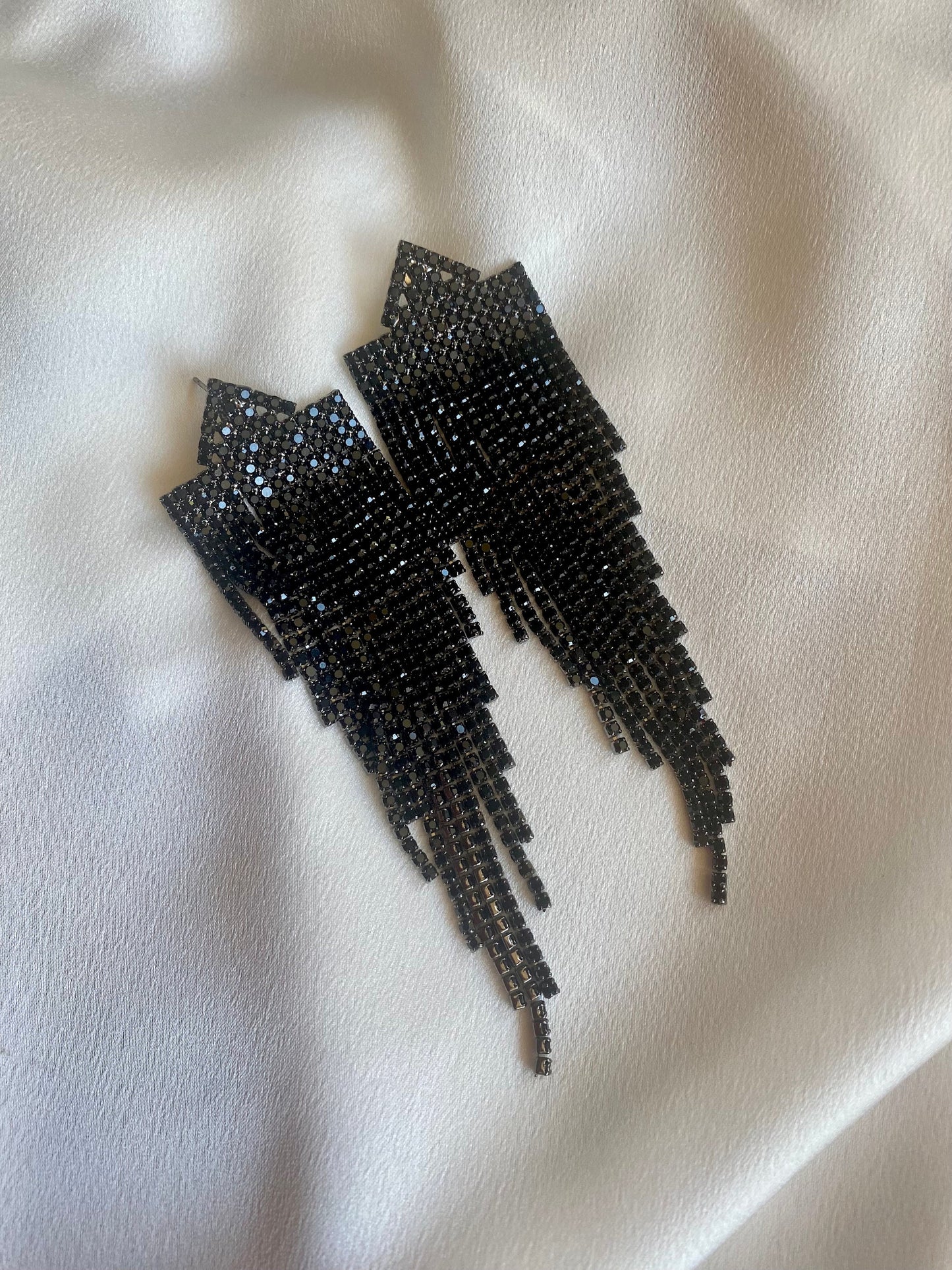 DISCO black zircon drop earrings