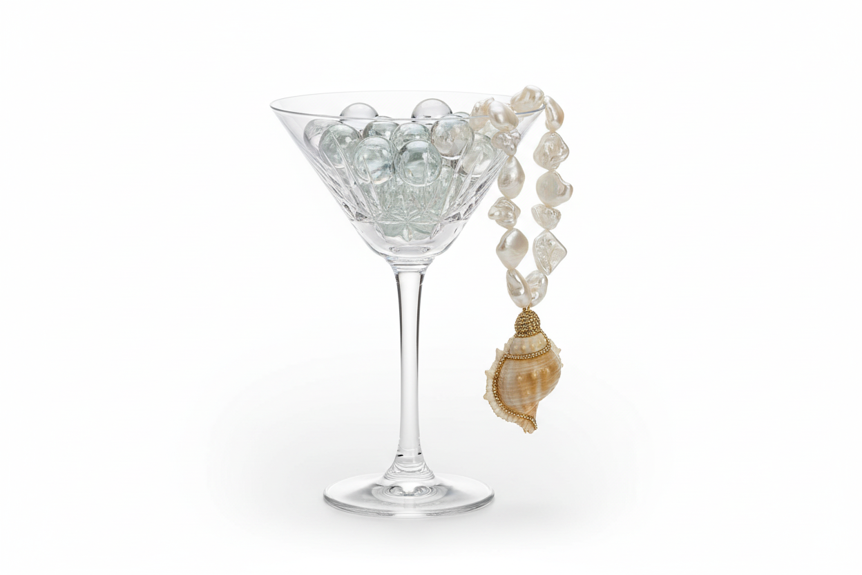 ELISABETTA Mother of Pearl Necklace – Shell & Strass Statement Jewelry