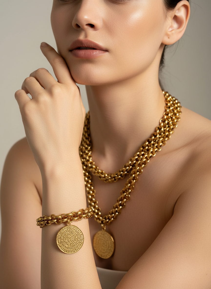 PHAISTOS DISK stainless steel necklace