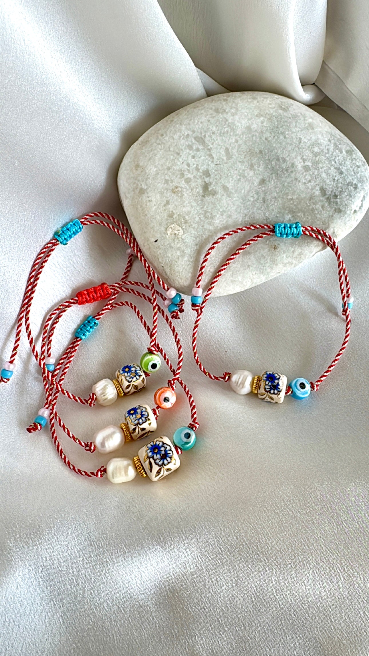FLOWER Ceramic Spring bracelet with Pearl