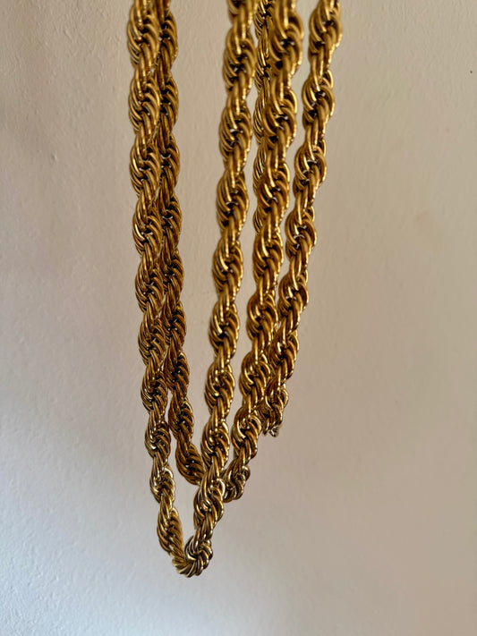 TWIST Chunky Gold Chain Long Necklace – 18K Gold Plated Statement Jewelry