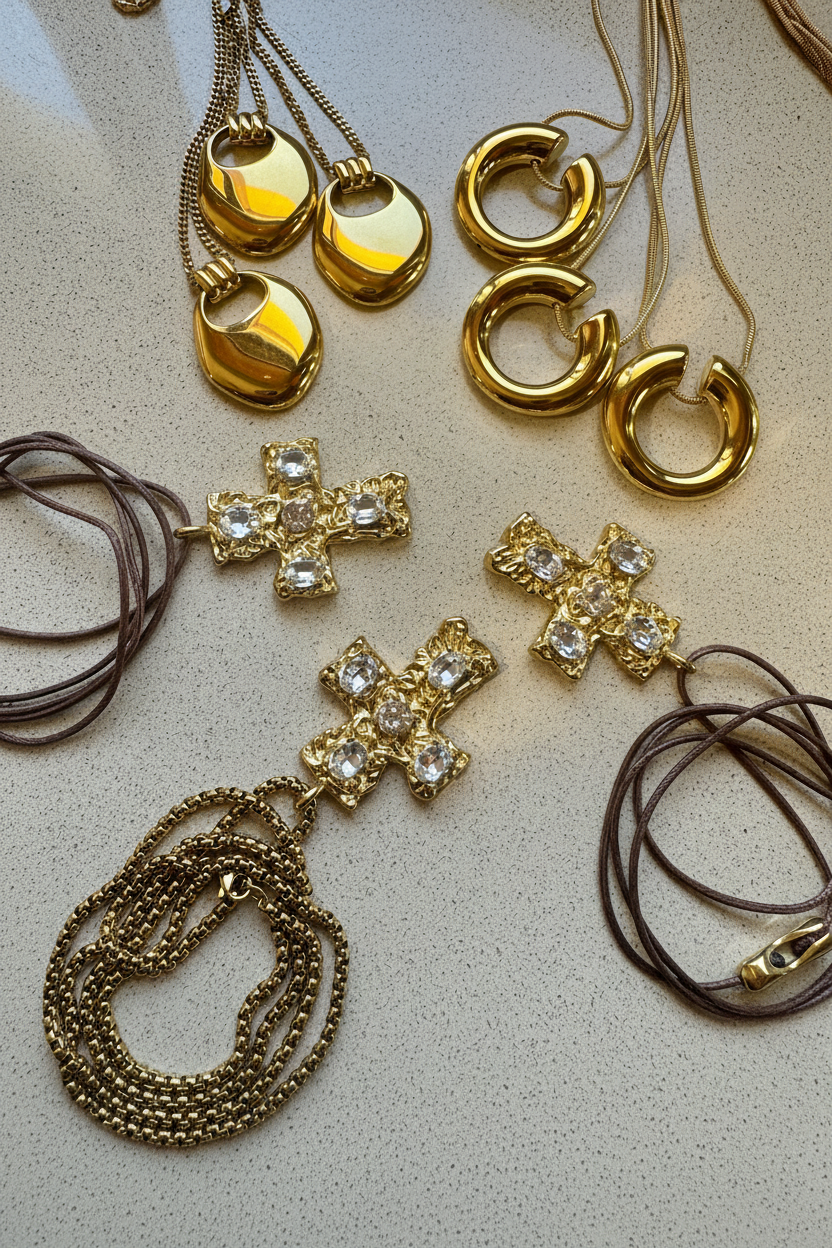 CROSS stainless steel long necklace
