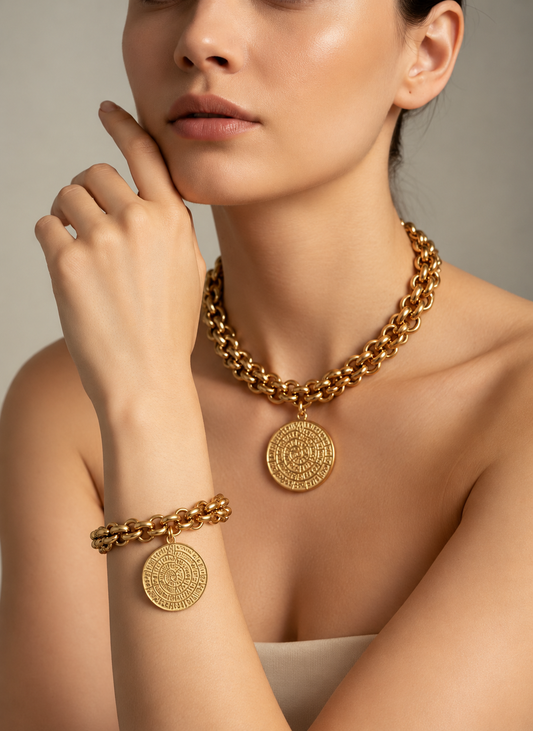 PHAISTOS DISK stainless steel necklace