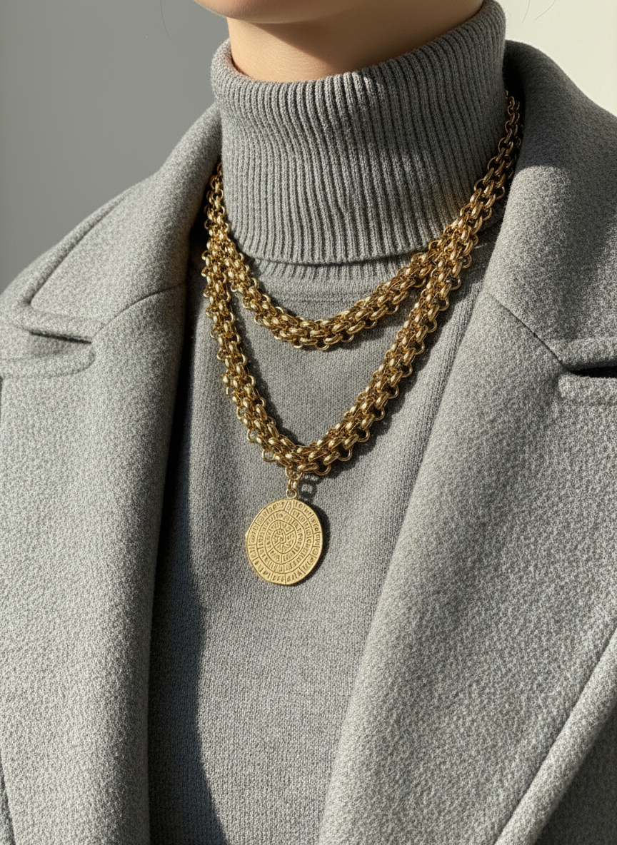 PHAISTOS DISK stainless steel necklace