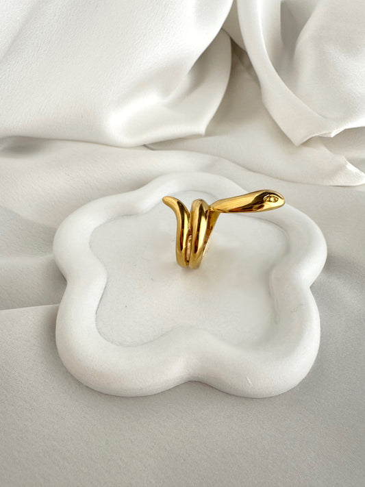 Gold stainless steel snake ring