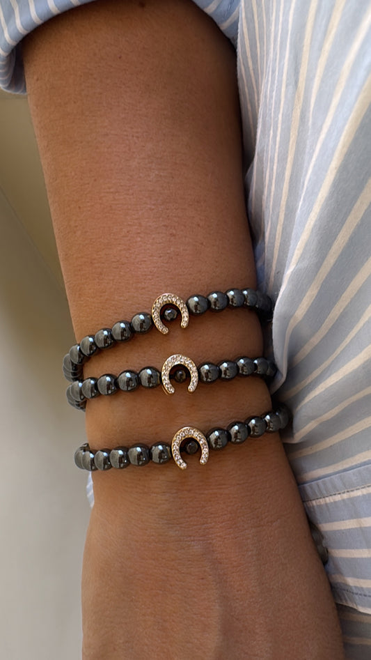 FORTUNA bracelet with black hematite beads