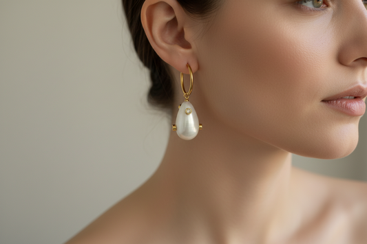 LORA white stainless steel earrings