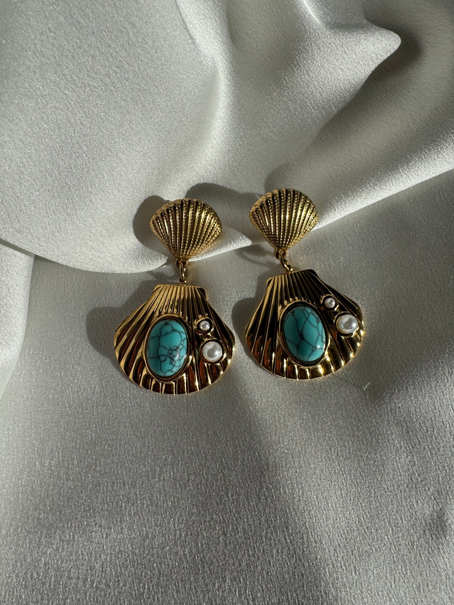 TINOS stainless steel shell earrings