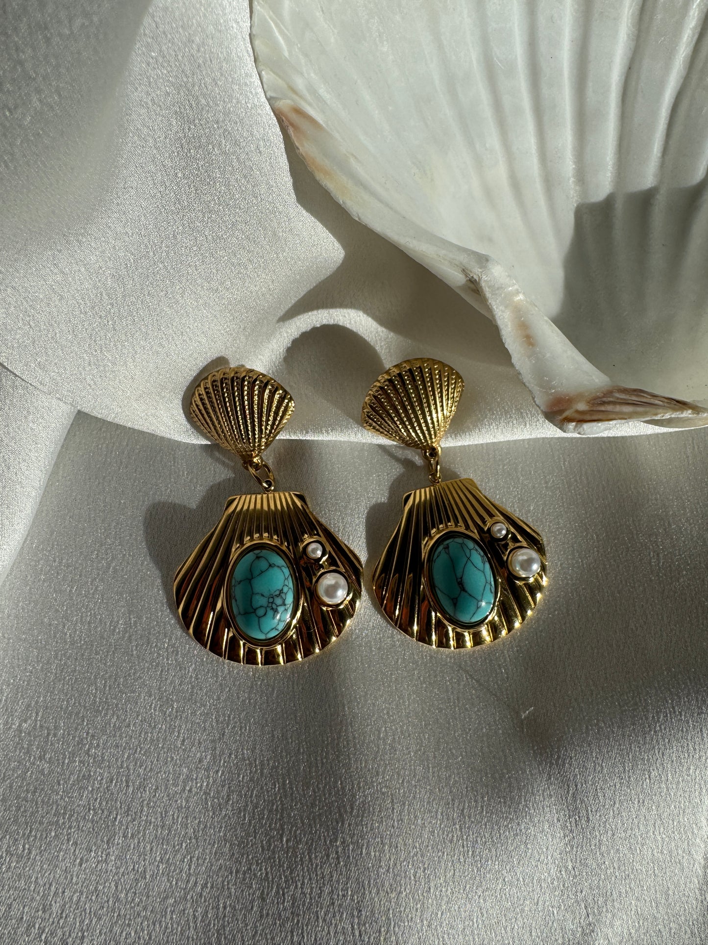 TINOS stainless steel shell earrings