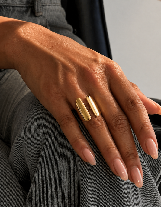 Gold stainless steel ring