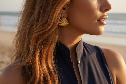SUMMER VIBES stainless steel shell earrings