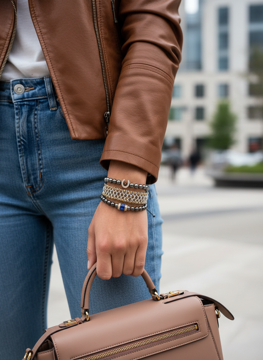 FORTUNA bracelet with black hematite beads
