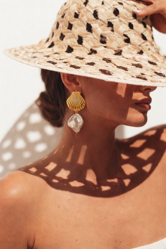 SANTORINI stainless steel shell earrings