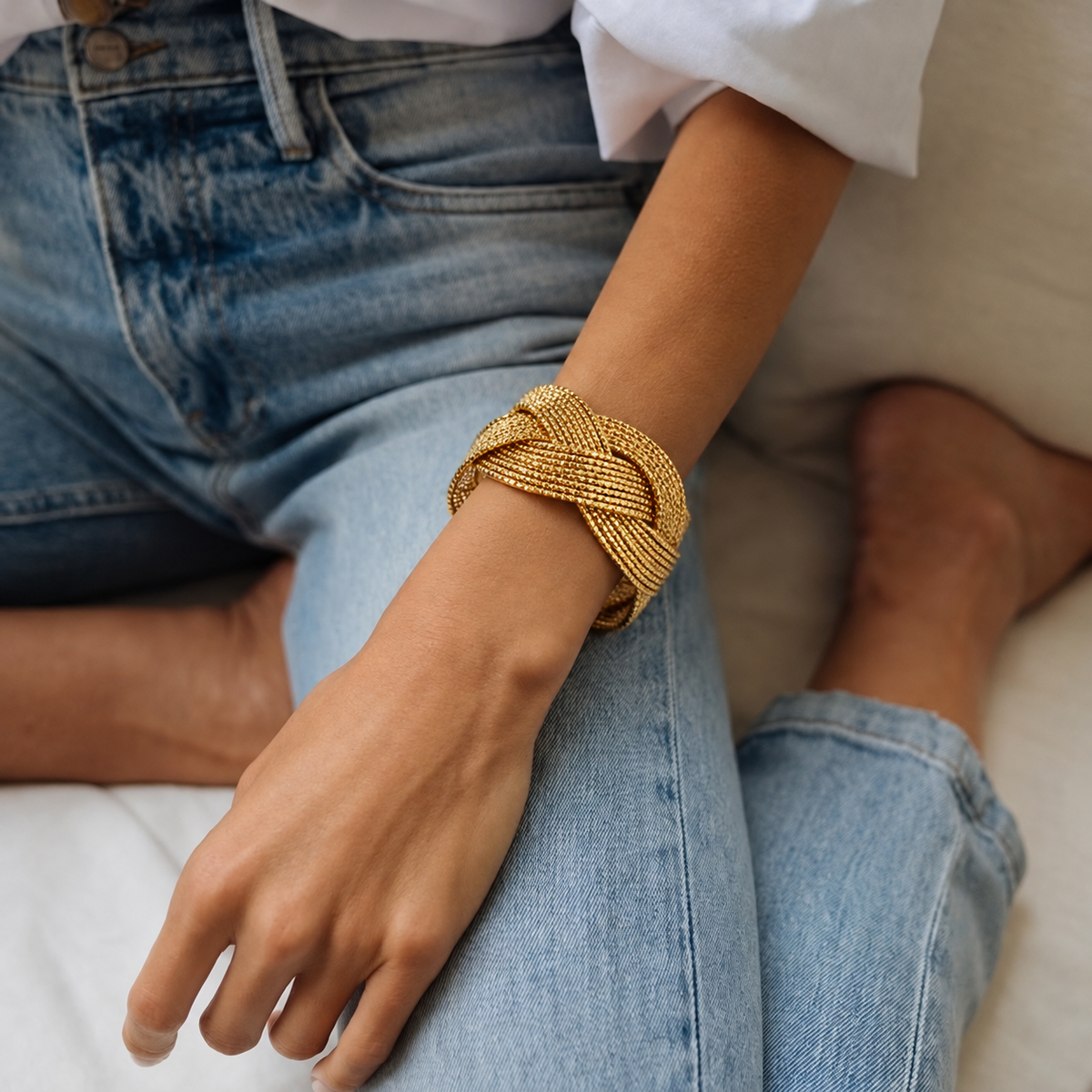 BRAID Cuff stainless steel bracelet